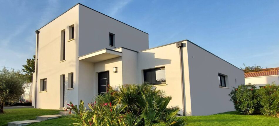 Maison toit plat moderne en Charente-Maritime 