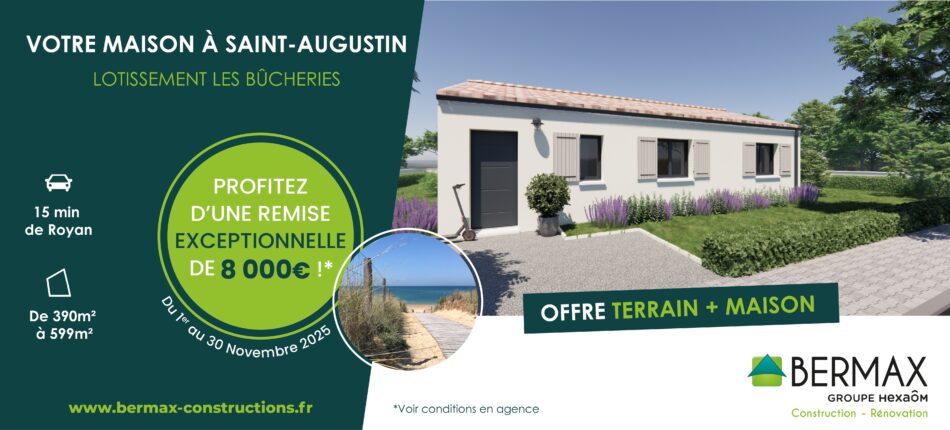 Une maison proche de la plage ? Découvrez notre offre à Saint-Augustin