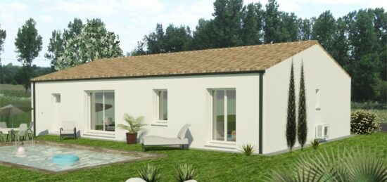 Plan de maison Surface terrain 90 m2 - 5 pièces - 3  chambres -  avec garage 