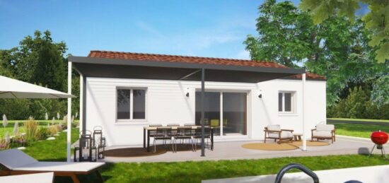 Plan de maison Surface terrain 70 m2 - 4 pièces - 2  chambres -  avec garage 
