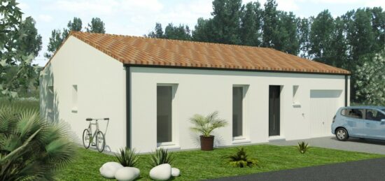 Plan de maison Surface terrain 80 m2 - 4 pièces - 3  chambres -  avec garage 