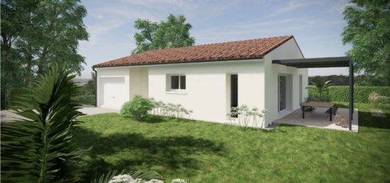 Plan de maison Surface terrain 80 m2 - 3 pièces - 2  chambres -  avec garage 
