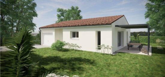 Plan de maison Surface terrain 80 m2 - 3 pièces - 2  chambres -  avec garage 