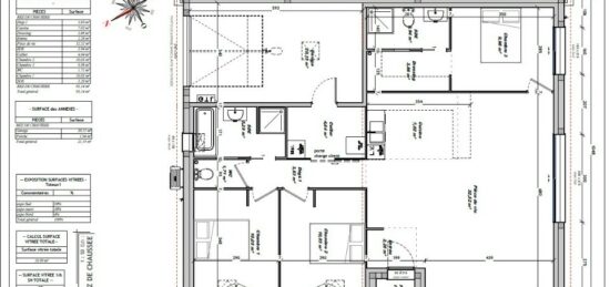 Plan de maison Surface terrain 90 m2 - 5 pièces - 3  chambres -  avec garage 