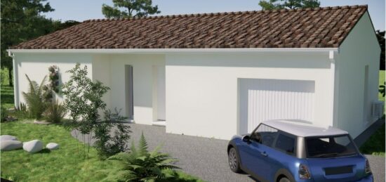 Plan de maison Surface terrain 80 m2 - 3 pièces - 2  chambres -  avec garage 