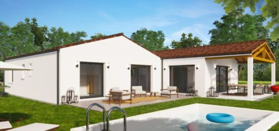 Plan de maison Surface terrain 130 m2 - 6 pièces - 3  chambres -  avec garage 