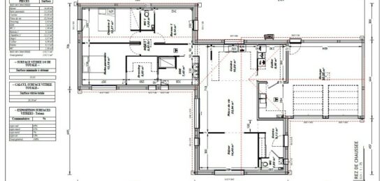 Plan de maison Surface terrain 110 m2 - 5 pièces - 3  chambres -  avec garage 