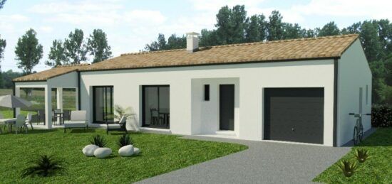 Plan de maison Surface terrain 80 m2 - 3 pièces - 2  chambres -  avec garage 
