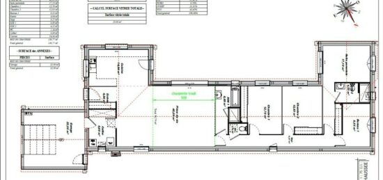 Plan de maison Surface terrain 130 m2 - 5 pièces - 3  chambres -  avec garage 