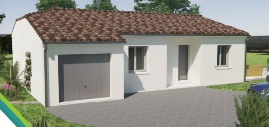 Plan de maison Surface terrain 70 m2 - 3 pièces - 2  chambres -  avec garage 