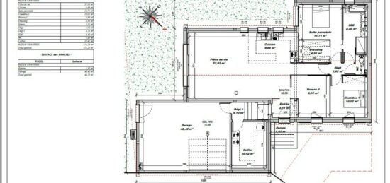 Plan de maison Surface terrain 110 m2 - 4 pièces - 3  chambres -  avec garage 