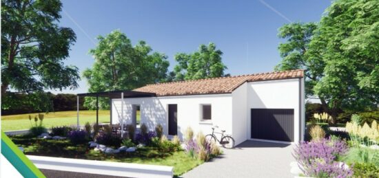 Plan de maison Surface terrain 80 m2 - 5 pièces - 3  chambres -  avec garage 