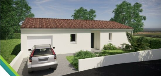 Plan de maison Surface terrain 80 m2 - 4 pièces - 2  chambres -  avec garage 