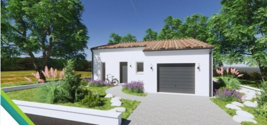 Plan de maison Surface terrain 70 m2 - 3 pièces - 2  chambres -  avec garage 