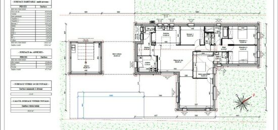 Plan de maison Surface terrain 130 m2 - 5 pièces - 4  chambres -  sans garage 