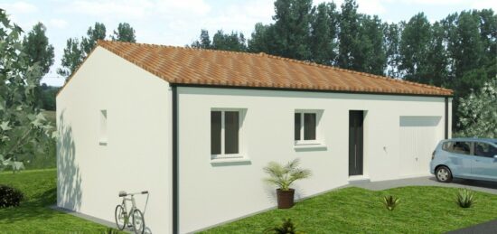 Plan de maison Surface terrain 80 m2 - 4 pièces - 3  chambres -  avec garage 