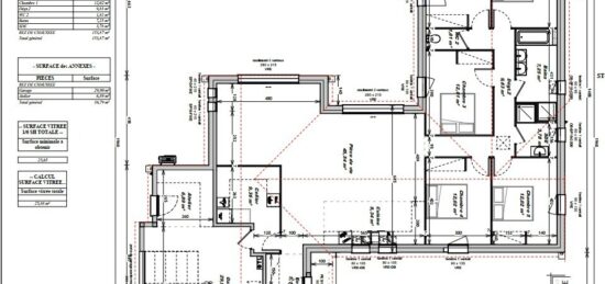 Plan de maison Surface terrain 150 m2 - 7 pièces - 5  chambres -  avec garage 