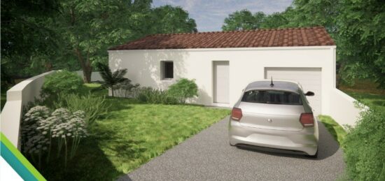Plan de maison Surface terrain 50 m2 - 2 pièces - 1  chambre -  avec garage 