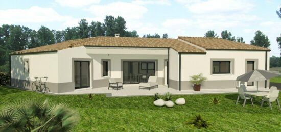 Plan de maison Surface terrain 120 m2 - 6 pièces - 3  chambres -  avec garage 