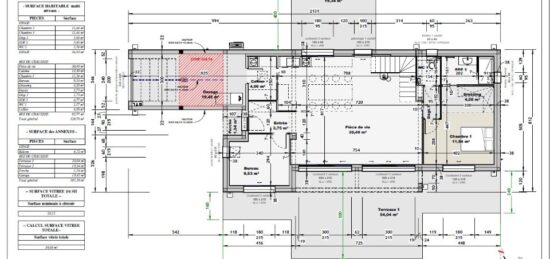 Plan de maison Surface terrain 120 m2 - 5 pièces - 4  chambres -  avec garage 