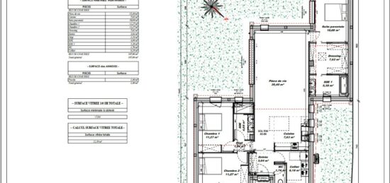 Plan de maison Surface terrain 100 m2 - 5 pièces - 3  chambres -  sans garage 