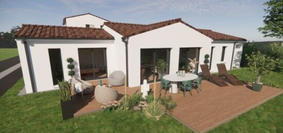 Plan de maison Surface terrain 95 m2 - 4 pièces - 3  chambres -  avec garage 