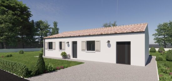 Plan de maison Surface terrain 90 m2 - 3 pièces - 3  chambres -  avec garage 