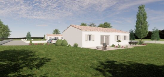 Plan de maison Surface terrain 84 m2 - 3 pièces - 3  chambres -  avec garage 